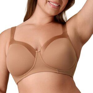 Playtex Womens Size 36DD Wireless Balconette Plus Size Bra Dark Iced Brown
